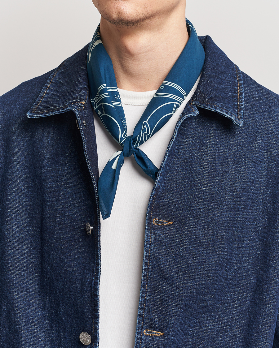Homme | Merz b. Schwanen Cotton Bandana Ink Blue | Merz b. Schwanen | Cotton Bandana Ink Blue