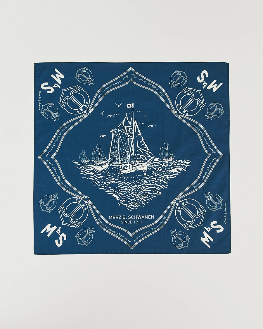 Homme | Merz b. Schwanen Cotton Bandana Ink Blue | Merz b. Schwanen | Cotton Bandana Ink Blue