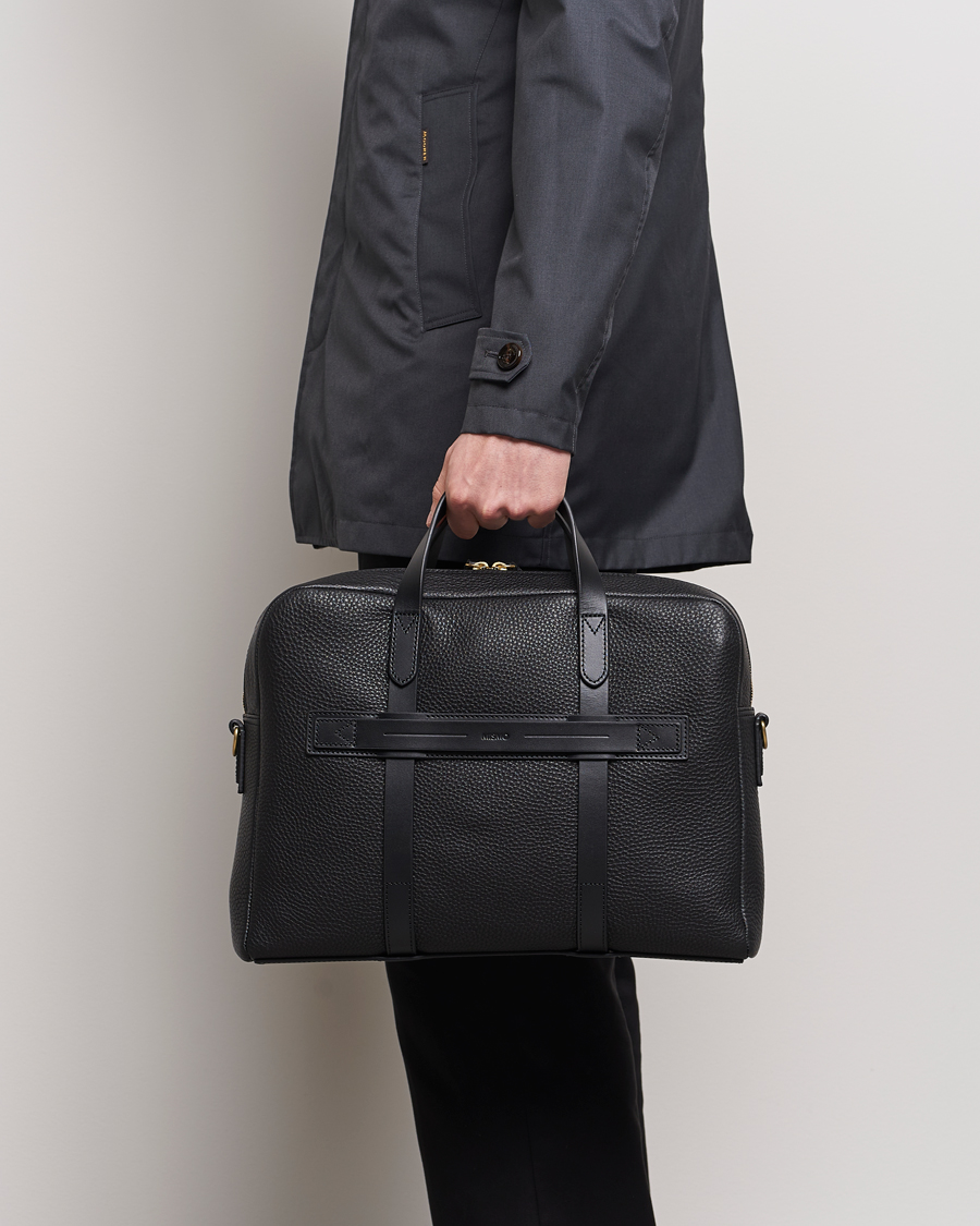 Homme | Sacs d'affaires | Mismo | Aspire Pebbled Leather Briefcase Black