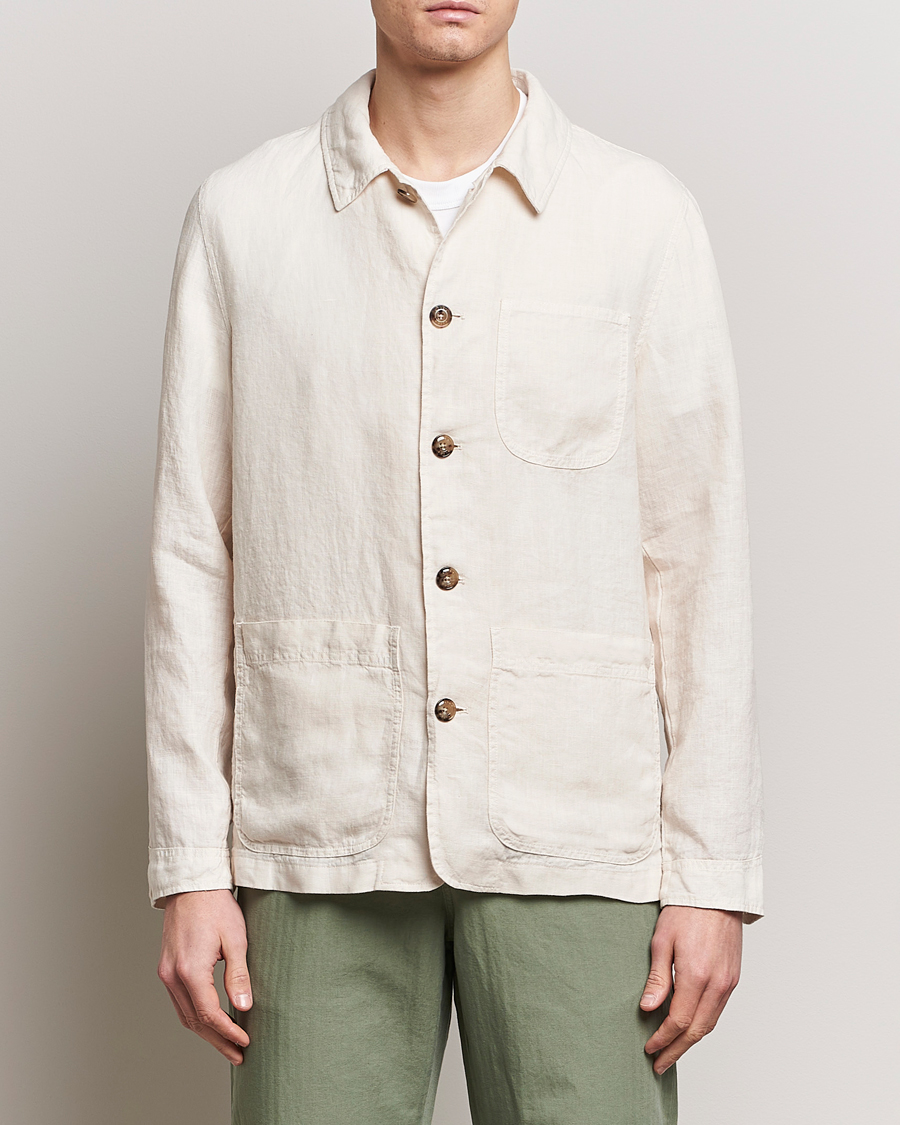 Homme | Chemises | Altea | Linen Shirt Jacket Beige