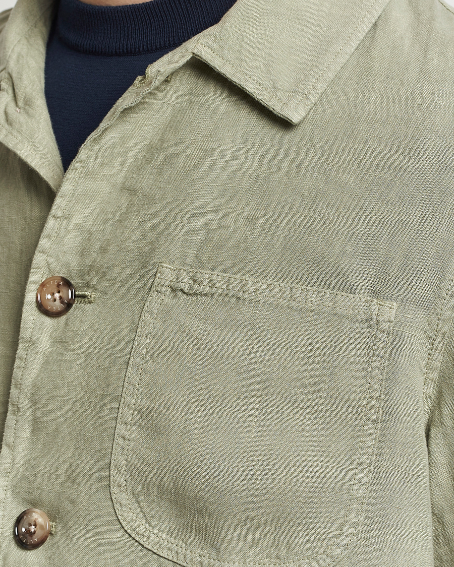 Homme | Chemises | Altea | Linen Shirt Jacket Olive