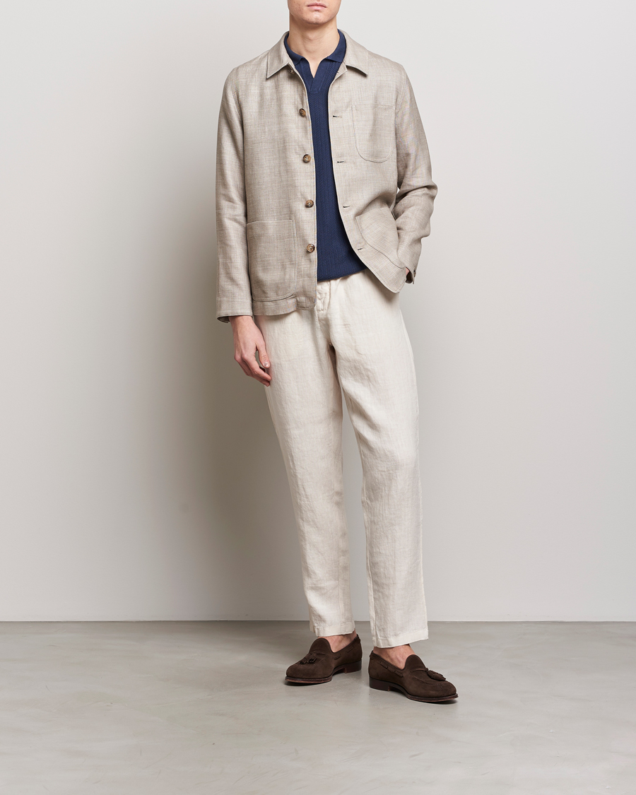 Homme | Pantalons | Altea | Linen Drawstring Pants Beige