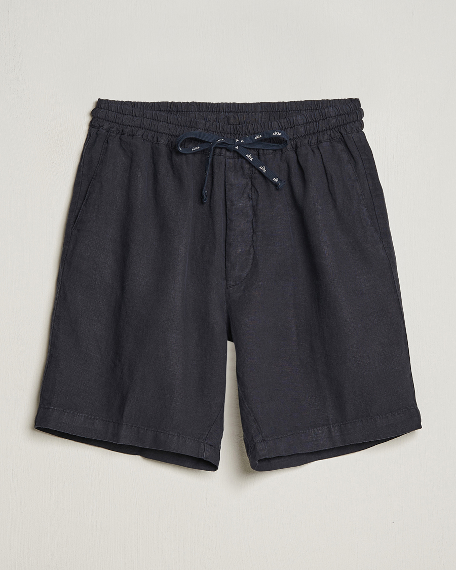 Homme | Shorts | Altea | Linen Drawstring Shorts Navy