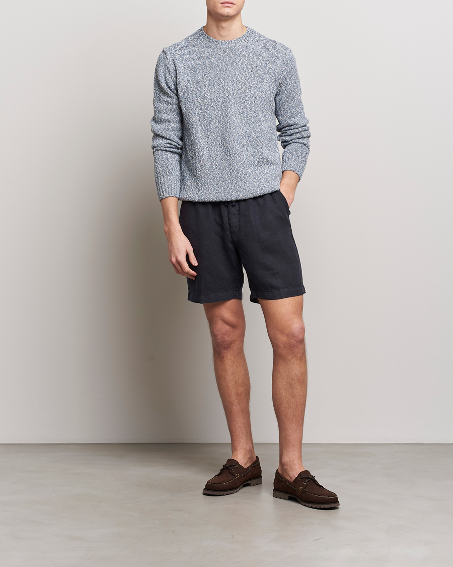 Homme | Shorts | Altea | Linen Drawstring Shorts Navy