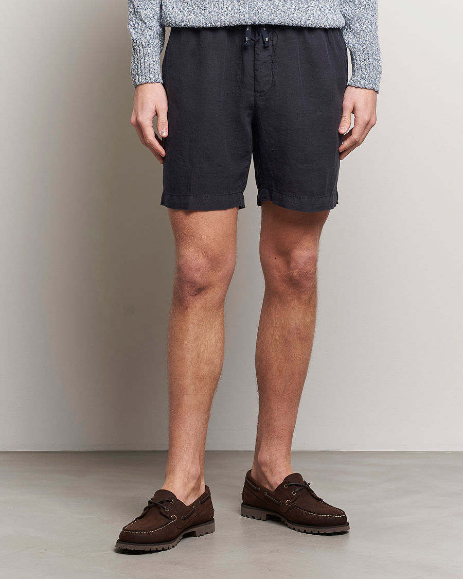 Homme | Sections | Altea | Linen Drawstring Shorts Navy