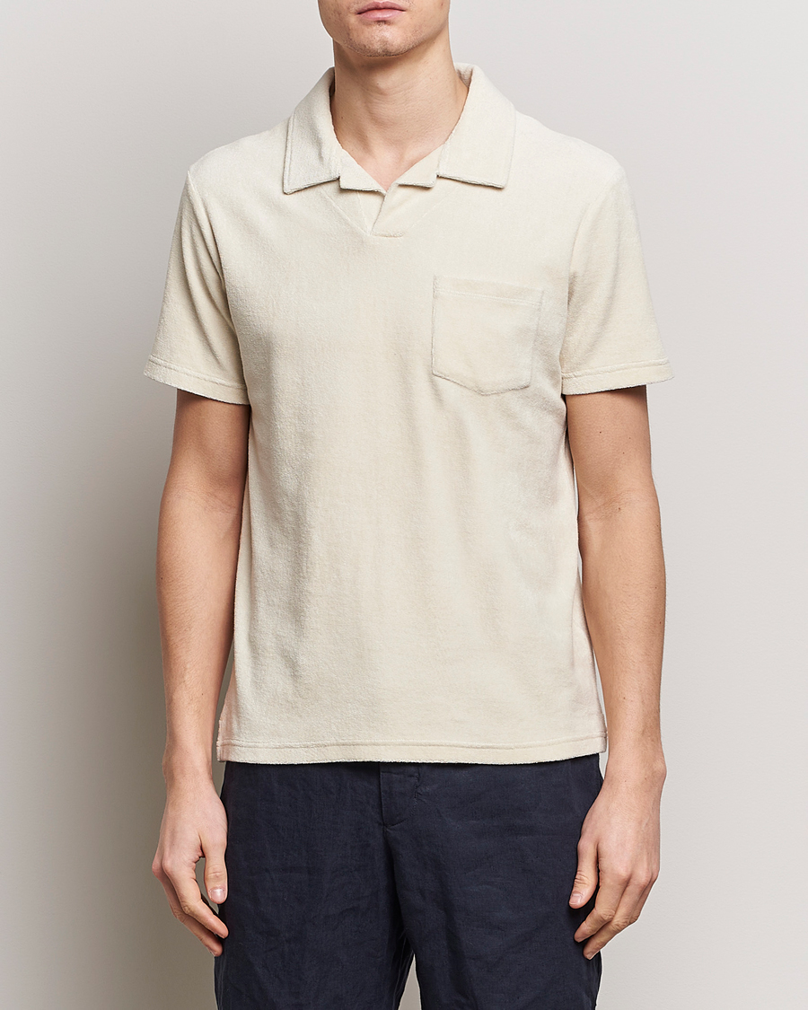 Homme | La Collection French Terry | Altea | Terry Cotton Polo Light Beige