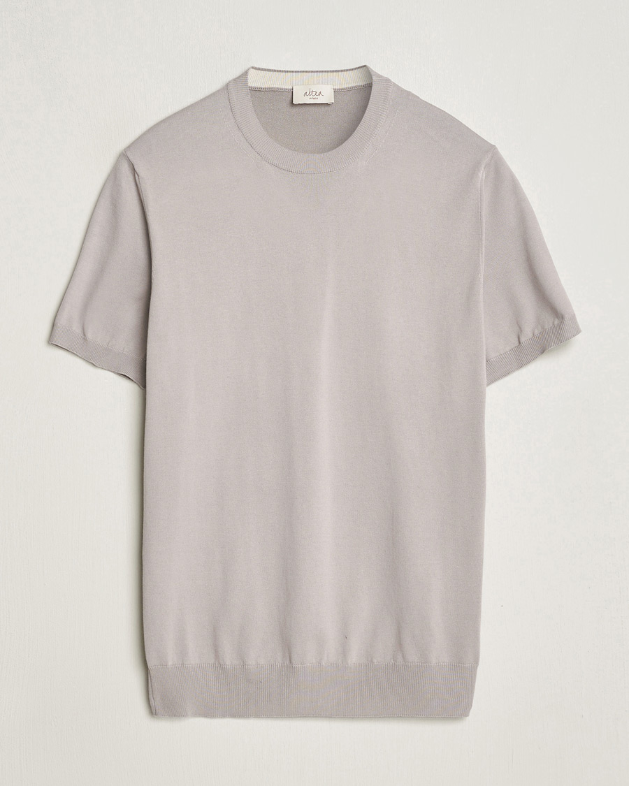 Homme | T-shirts | Altea | Extrafine Cotton Knit T-Shirt Taupe