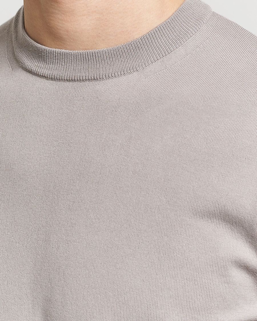 Homme | T-shirts | Altea | Extrafine Cotton Knit T-Shirt Taupe