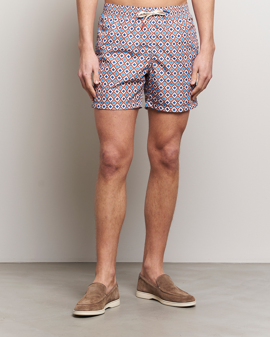 Homme | Sections | Altea | Printed Swim Shorts Blue/Orange