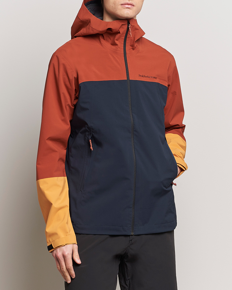 Homme | Vestes Coquille | Peak Performance | Trail Hipe Hooded Jacket Spiced/Salute Navy/Desert
