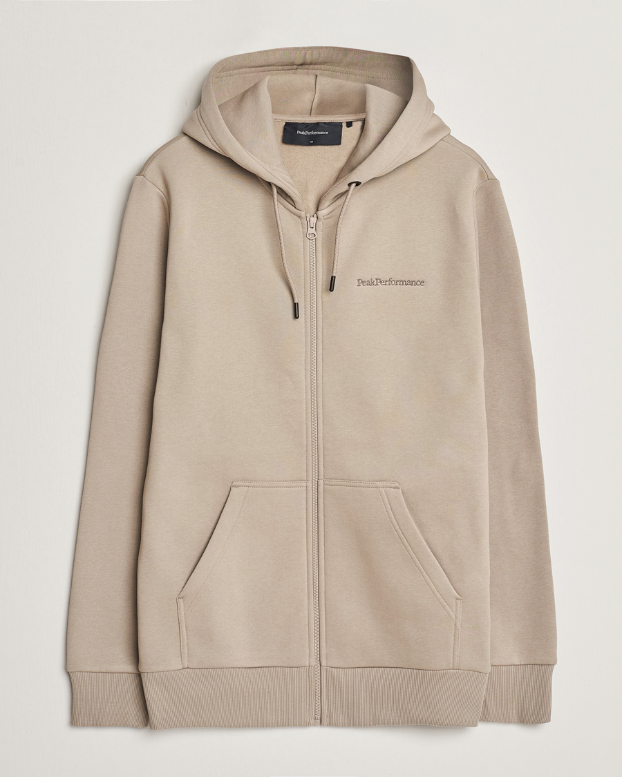 Homme | Pulls Et Tricots | Peak Performance | Original Logo Full Zip Hoodie Avid Beige