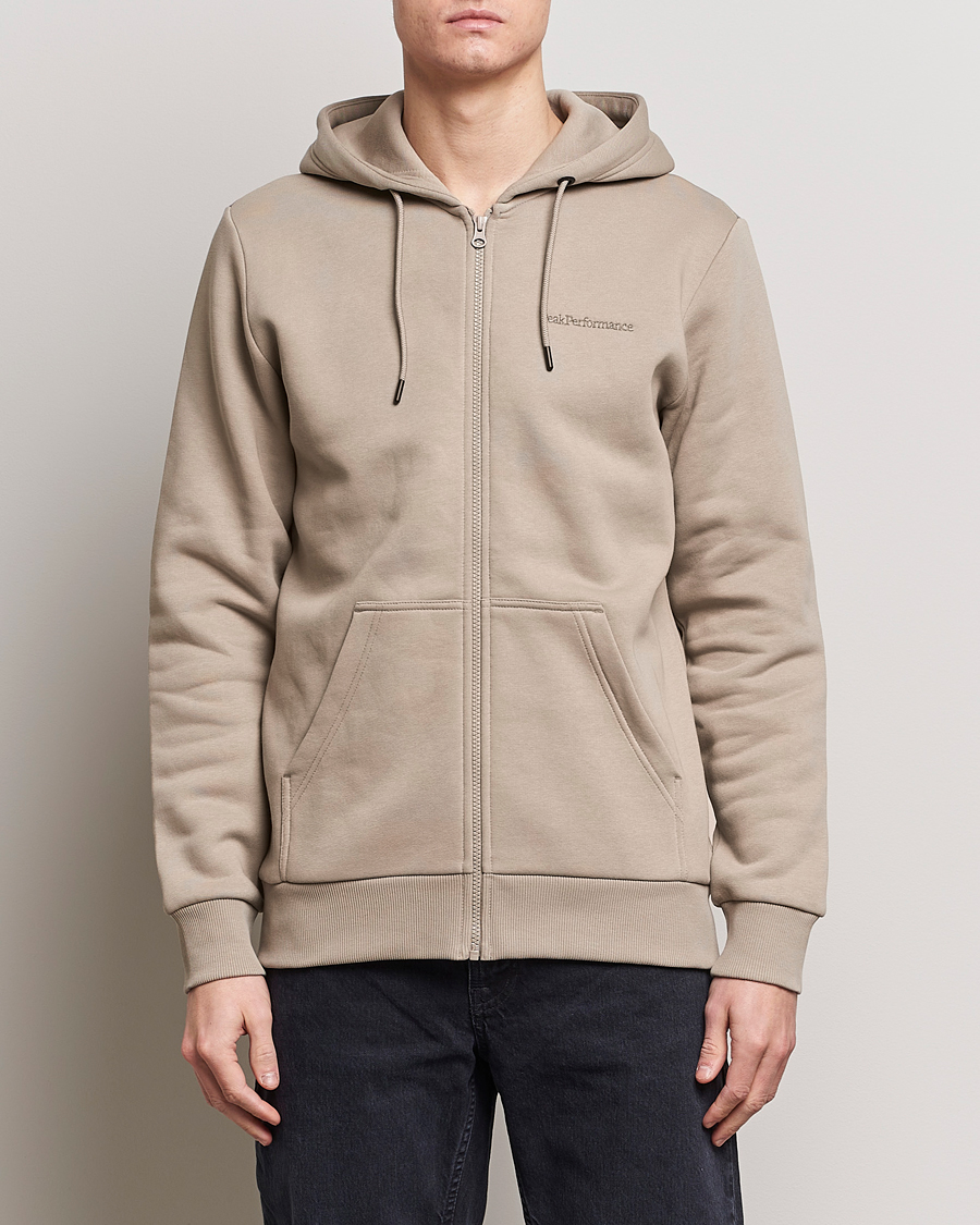 Homme | Pulls Et Tricots | Peak Performance | Original Logo Full Zip Hoodie Avid Beige