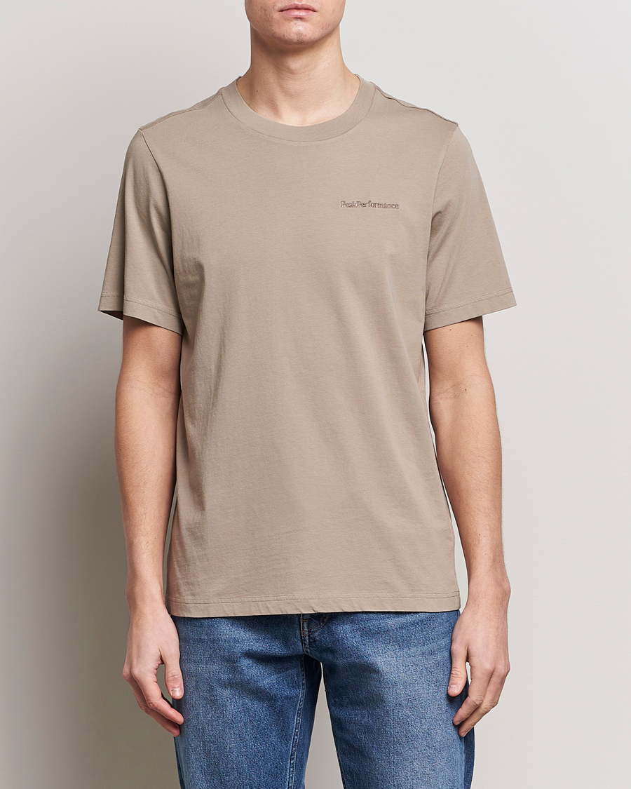 Homme | T-shirts | Peak Performance | Original Logo Crew Neck T-Shirt Avid Beige