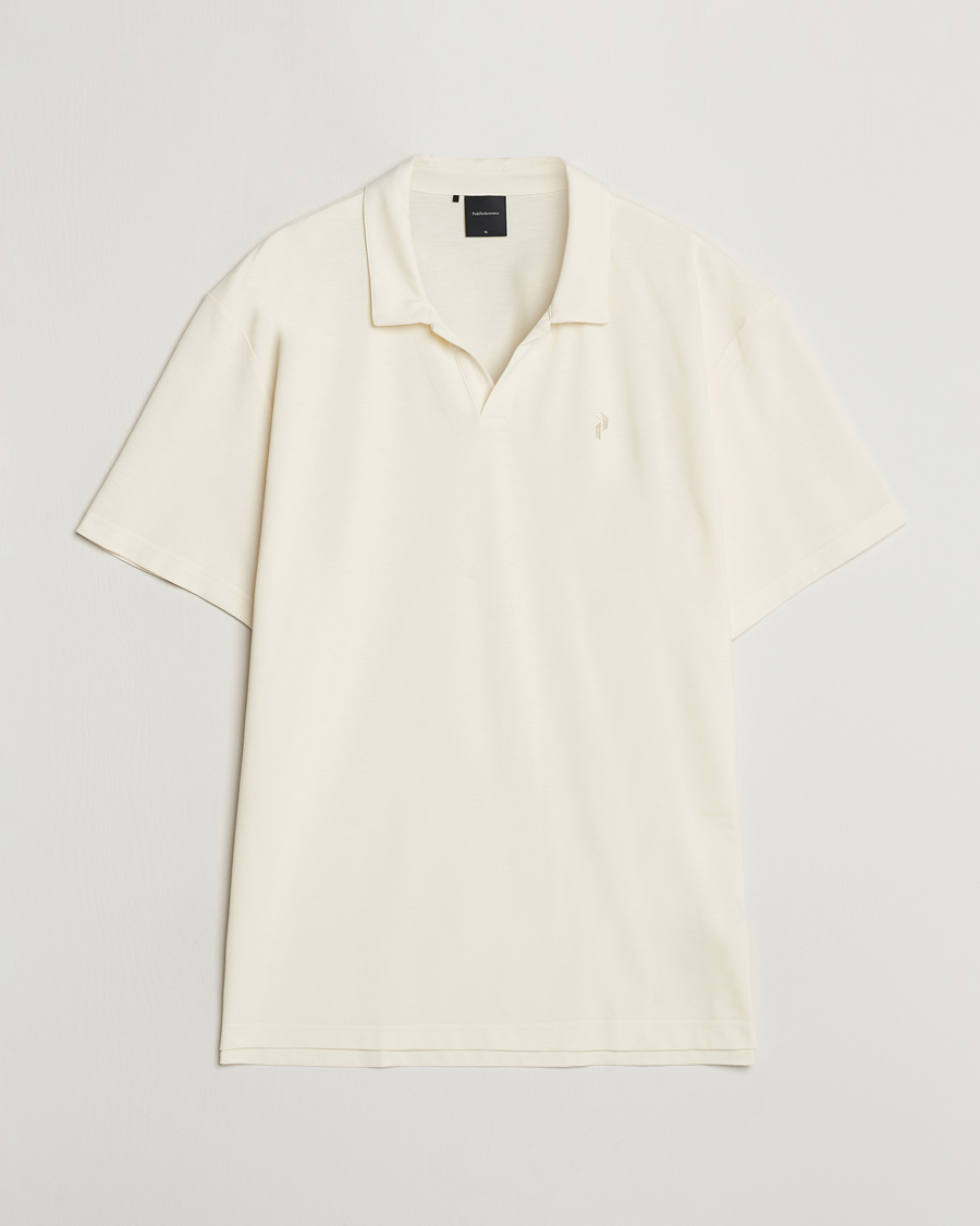 Homme | Polos | Peak Performance | Cotton Coolmax Open Collar Polo Vintage White