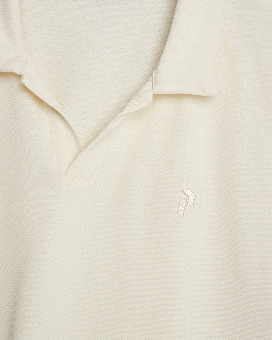 Homme | Polos À Manches Courtes | Peak Performance | Cotton Coolmax Open Collar Polo Vintage White