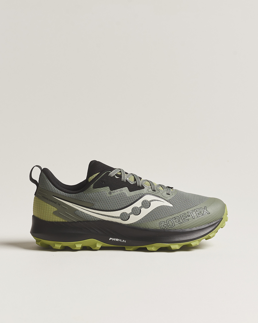 Homme | Saucony Peregrine 14 Gore-Tex Trail Sneaker Olive | Saucony | Peregrine 14 Gore-Tex Trail Sneaker Olive