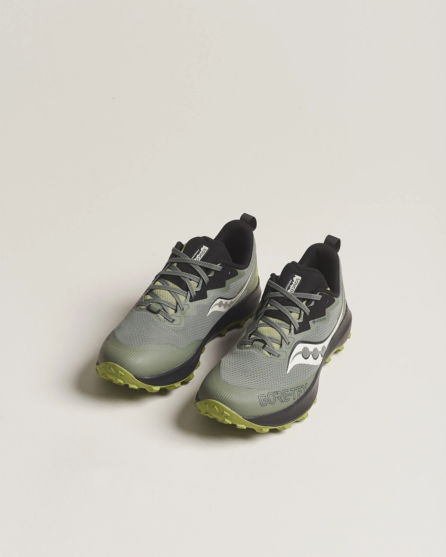 Homme | GORE-TEX | Saucony | Peregrine 14 Gore-Tex Trail Sneaker Olive