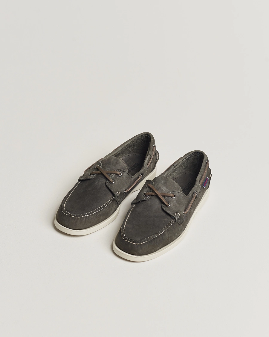Homme | Chaussures Bateau | Sebago | Dockside Nubuck Boat Shoe Dark Grey