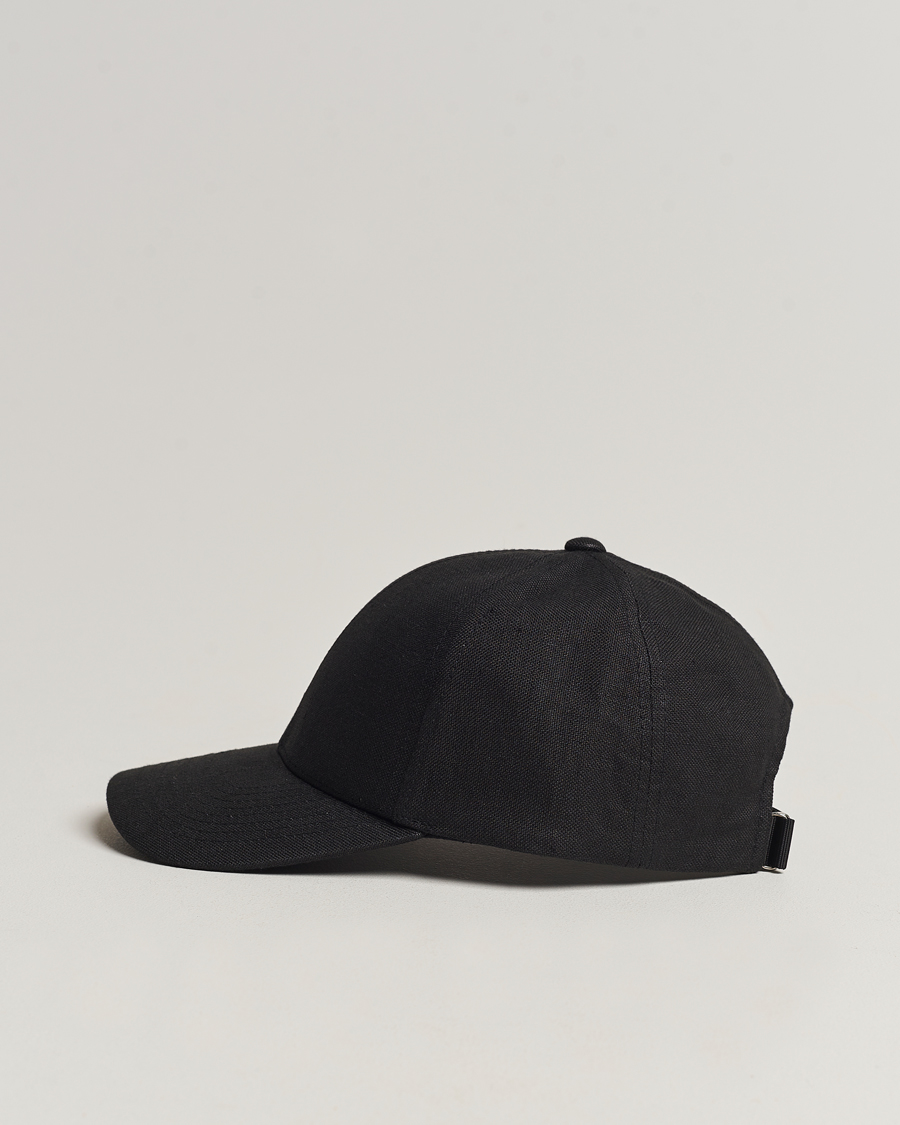Homme |  | Varsity Headwear | Linen Baseball Cap Licorice Black
