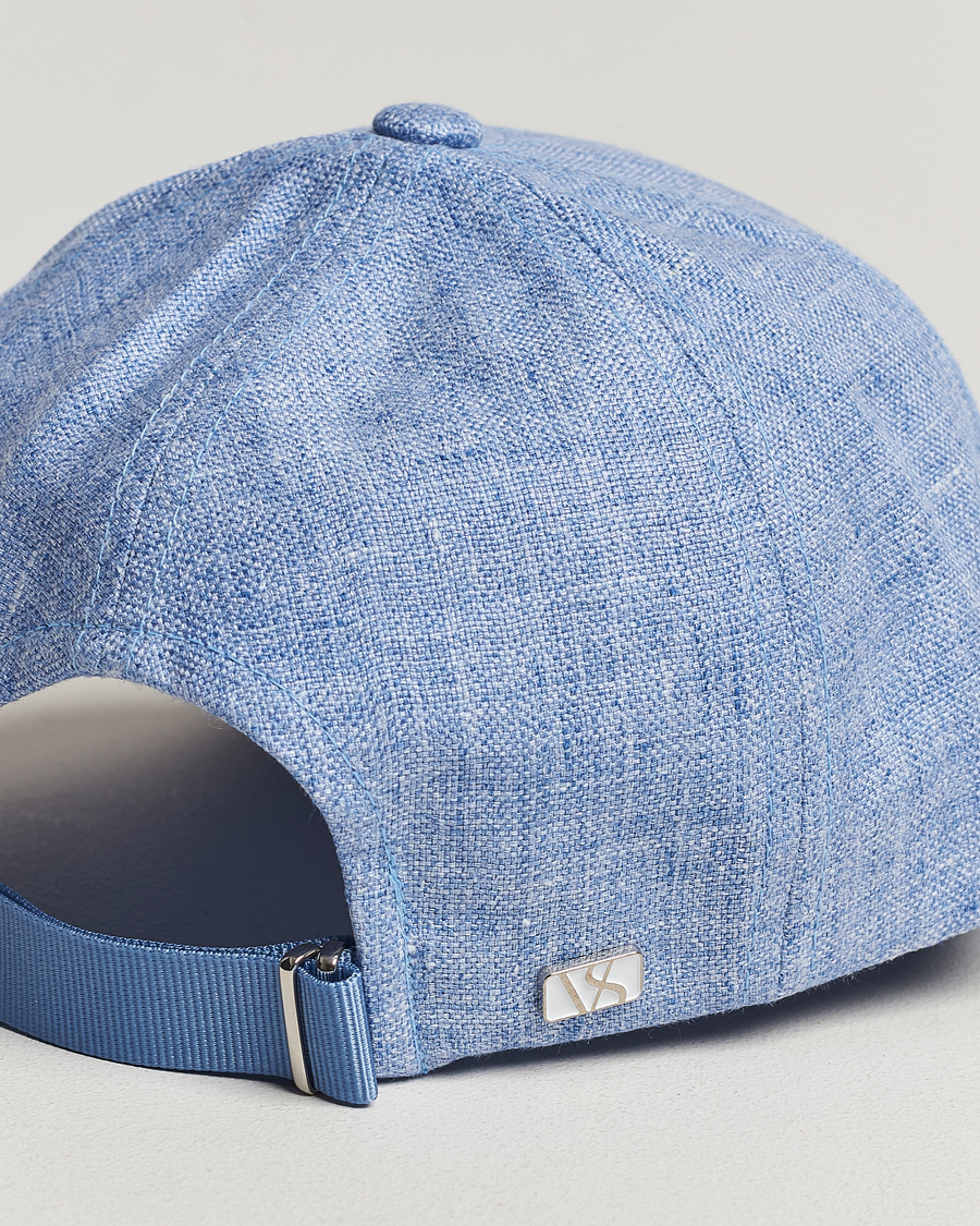Homme | Varsity Headwear Linen Baseball Cap Azure Blue | Varsity Headwear | Linen Baseball Cap Azure Blue