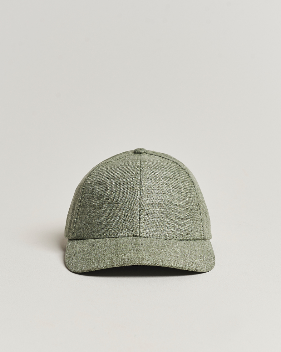 Homme | Varsity Headwear Linen Baseball Cap Pistachio Green | Varsity Headwear | Linen Baseball Cap Pistachio Green