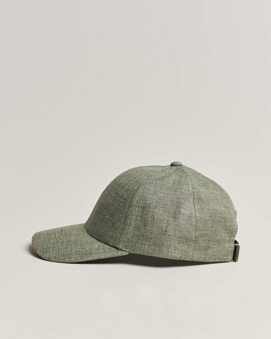 Homme | New Nordics | Varsity Headwear | Linen Baseball Cap Pistachio Green