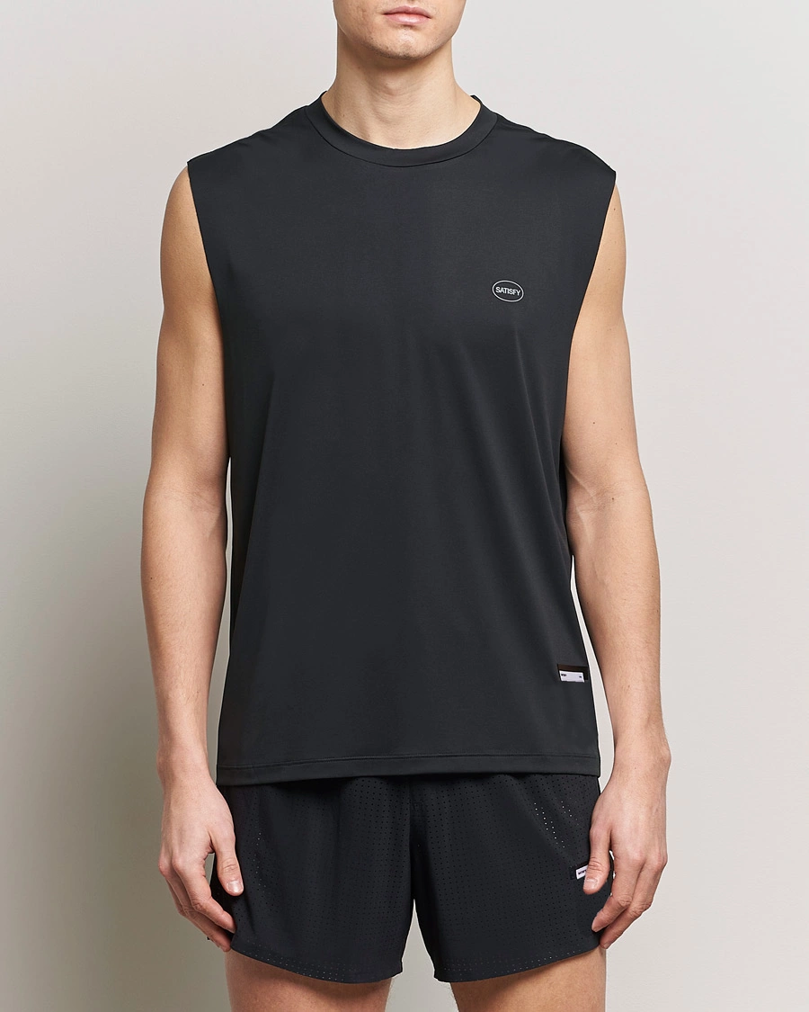 Homme | T-Shirts Noirs | Satisfy | AuraLite Muscle Tee Black