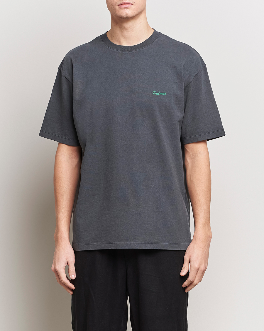 Herre | T-Shirts | Palmes | Dyed T-Shirt Washed Grey