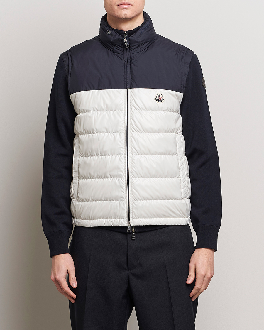 Homme | Manteaux Et Vestes | Moncler | Cerces Down Vest Off White/Navy