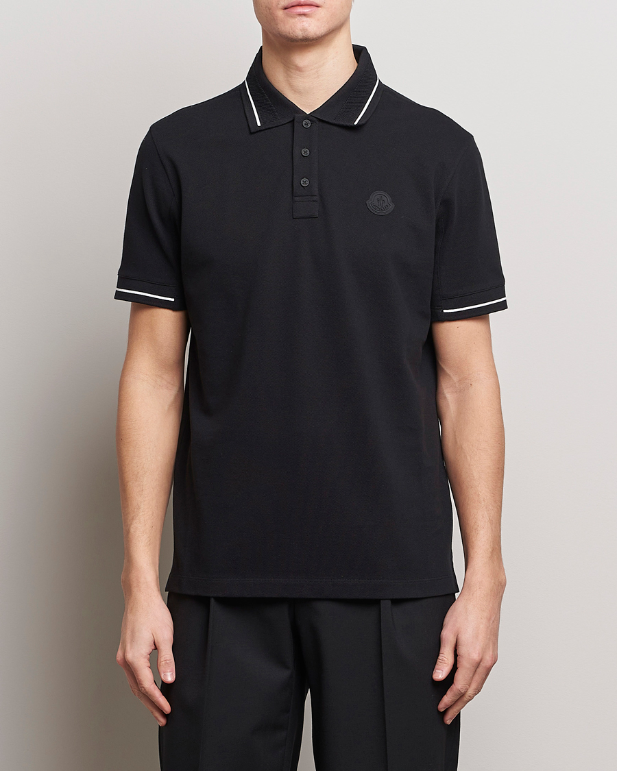 Homme | Polos | Moncler | Tonal Logo Polo Black
