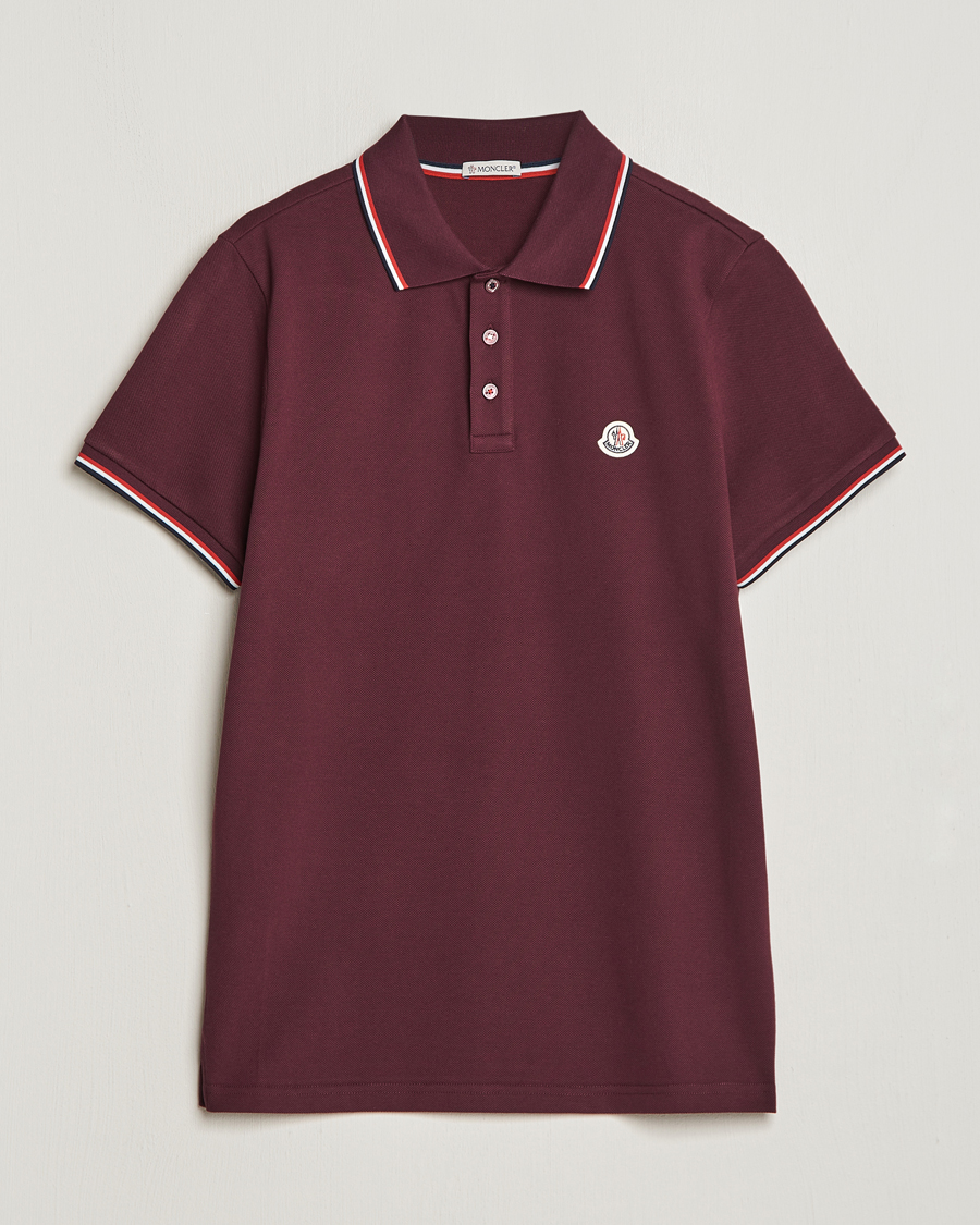 Homme | Polos | Moncler | Contrast Rib Polo Burgundy