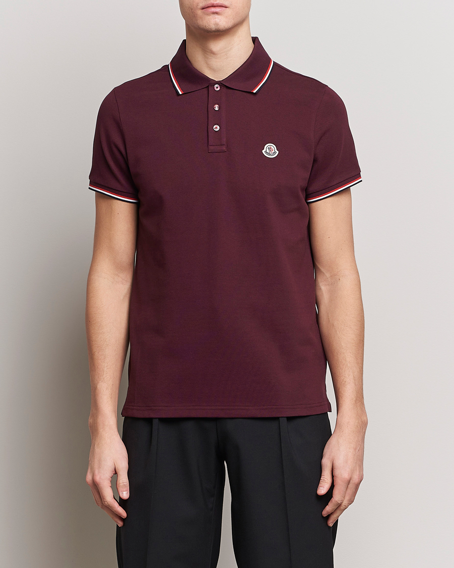 Homme | Polos | Moncler | Contrast Rib Polo Burgundy