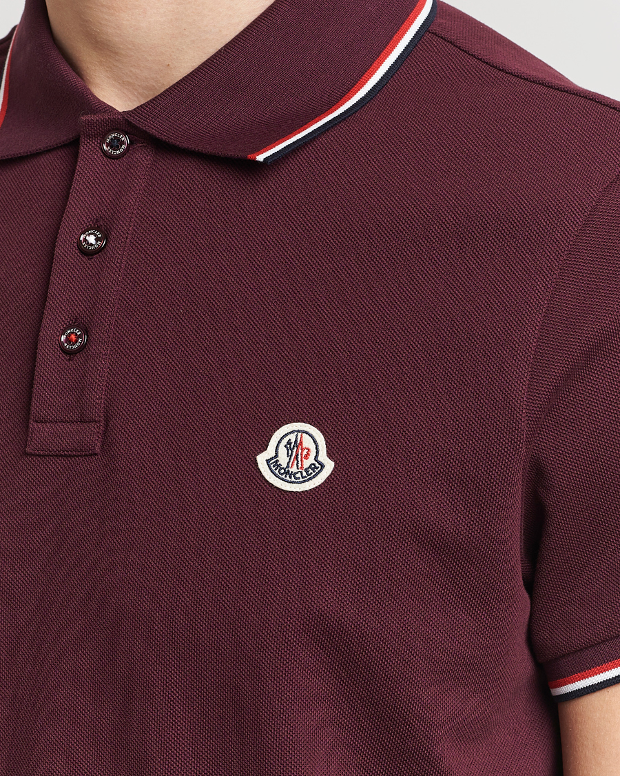 Homme | Polos | Moncler | Contrast Rib Polo Burgundy