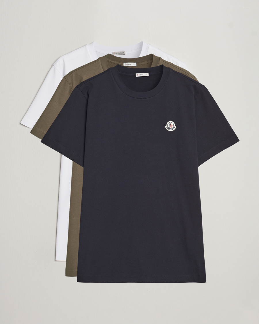 Homme | T-shirts | Moncler | 3-Pack T-Shirt Black/Military/White
