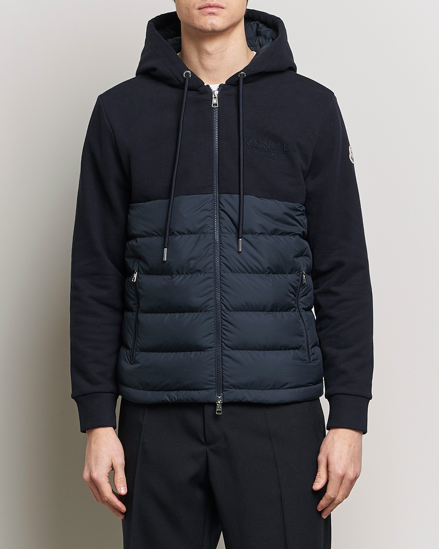 Homme | Vestes Casual | Moncler | Down Panel Cardigan Jacket Navy