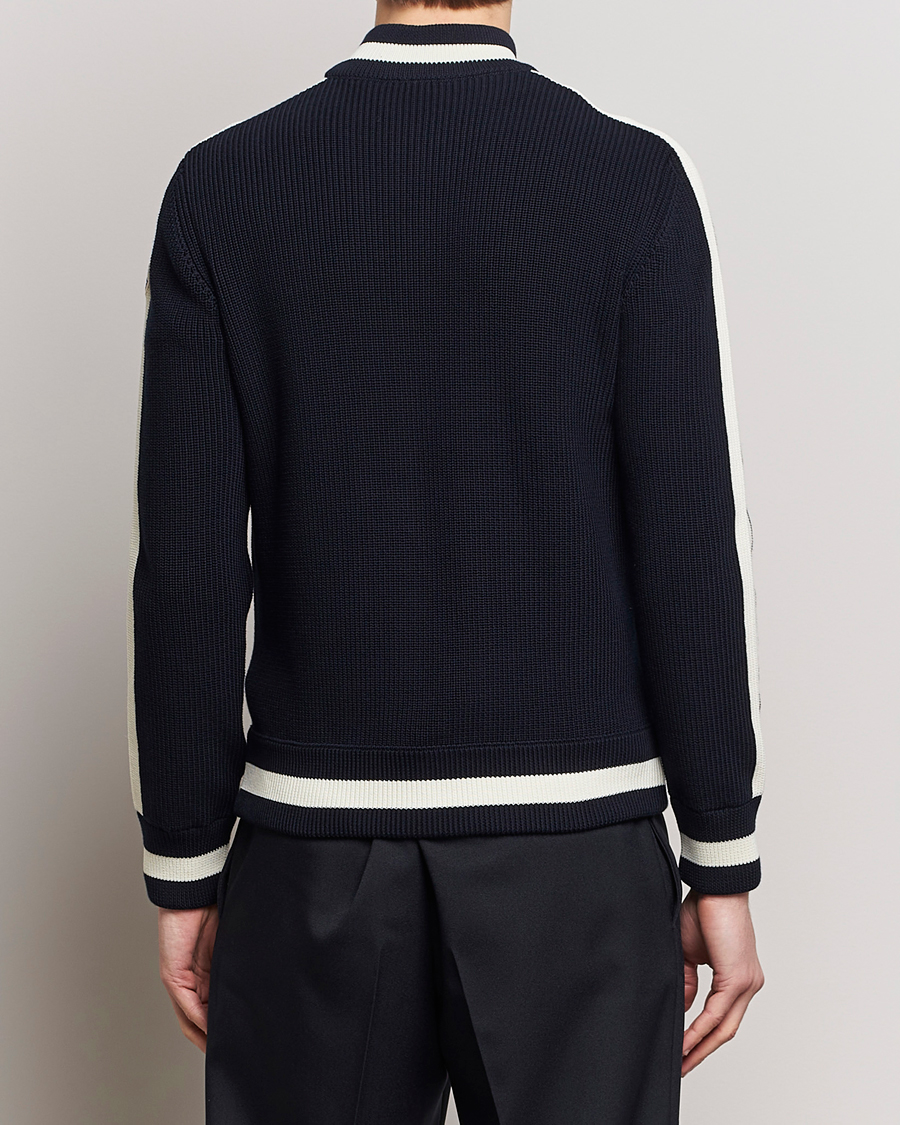 Homme | Pulls Et Tricots | Moncler | Contrast Rib Padded Cardigan Navy