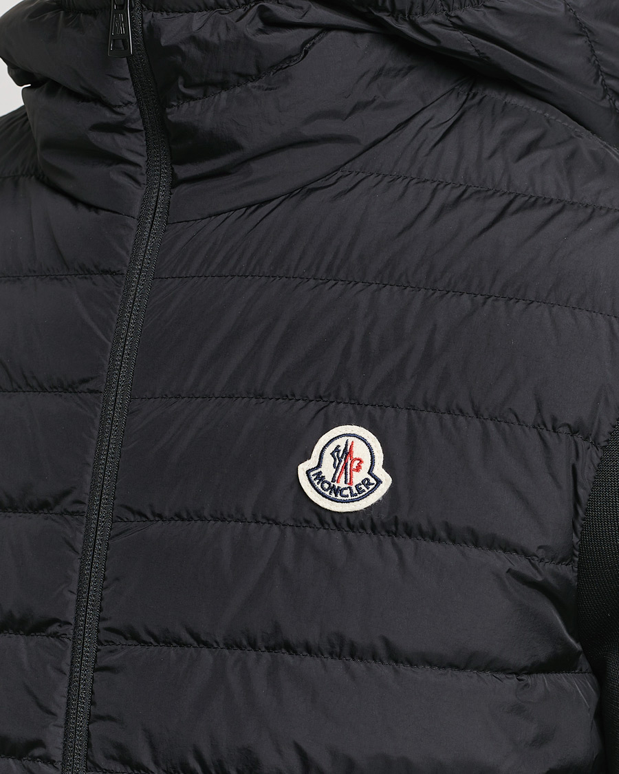 Homme | Pulls Et Tricots | Moncler | Hooded Hybrid Zip Cardigan Black
