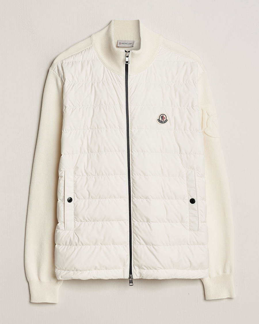 Homme | Pulls Et Tricots | Moncler | Hybrid Zip Cardigan White