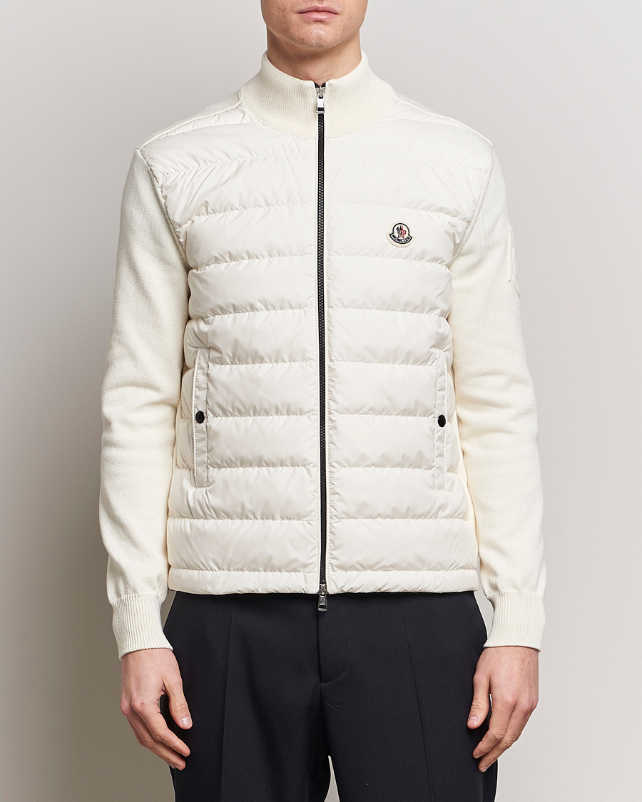 Homme | Pulls Et Tricots | Moncler | Hybrid Zip Cardigan White