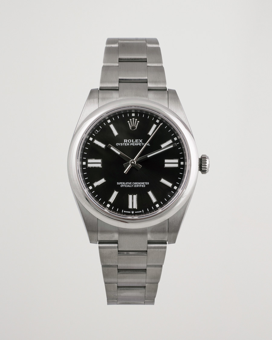 Homme | Rolex Pre-Owned Oyster Perpetual 124300 Black Silver | Rolex Pre-Owned | Oyster Perpetual 124300 Black Silver