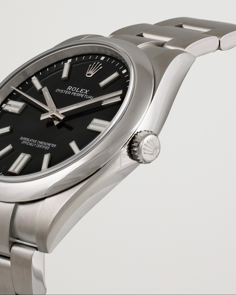 Homme | Rolex Pre-Owned Oyster Perpetual 124300 Black Silver | Rolex Pre-Owned | Oyster Perpetual 124300 Black Silver