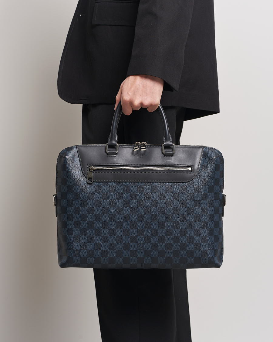 Homme | Louis Vuitton Pre-Owned Porte-Documents Jour Briefcase Damier Navy | Louis Vuitton Pre-Owned | Porte-Documents Jour Briefcase Damier Navy