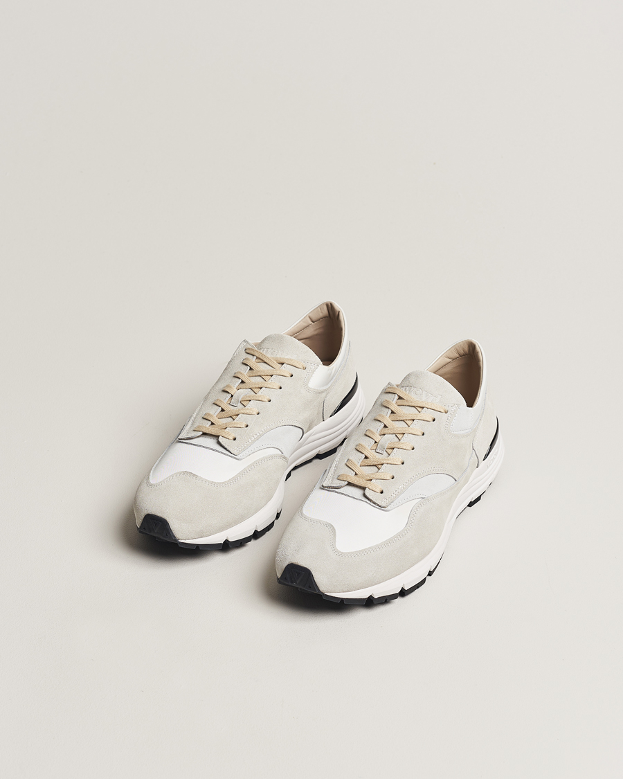 Homme | Chaussures En Daim | Sweyd | Way Suede Running Sneaker White/Grey