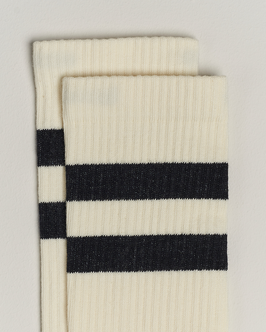 Homme |  | Sweyd | Two Stripe Cotton Socks White/Black