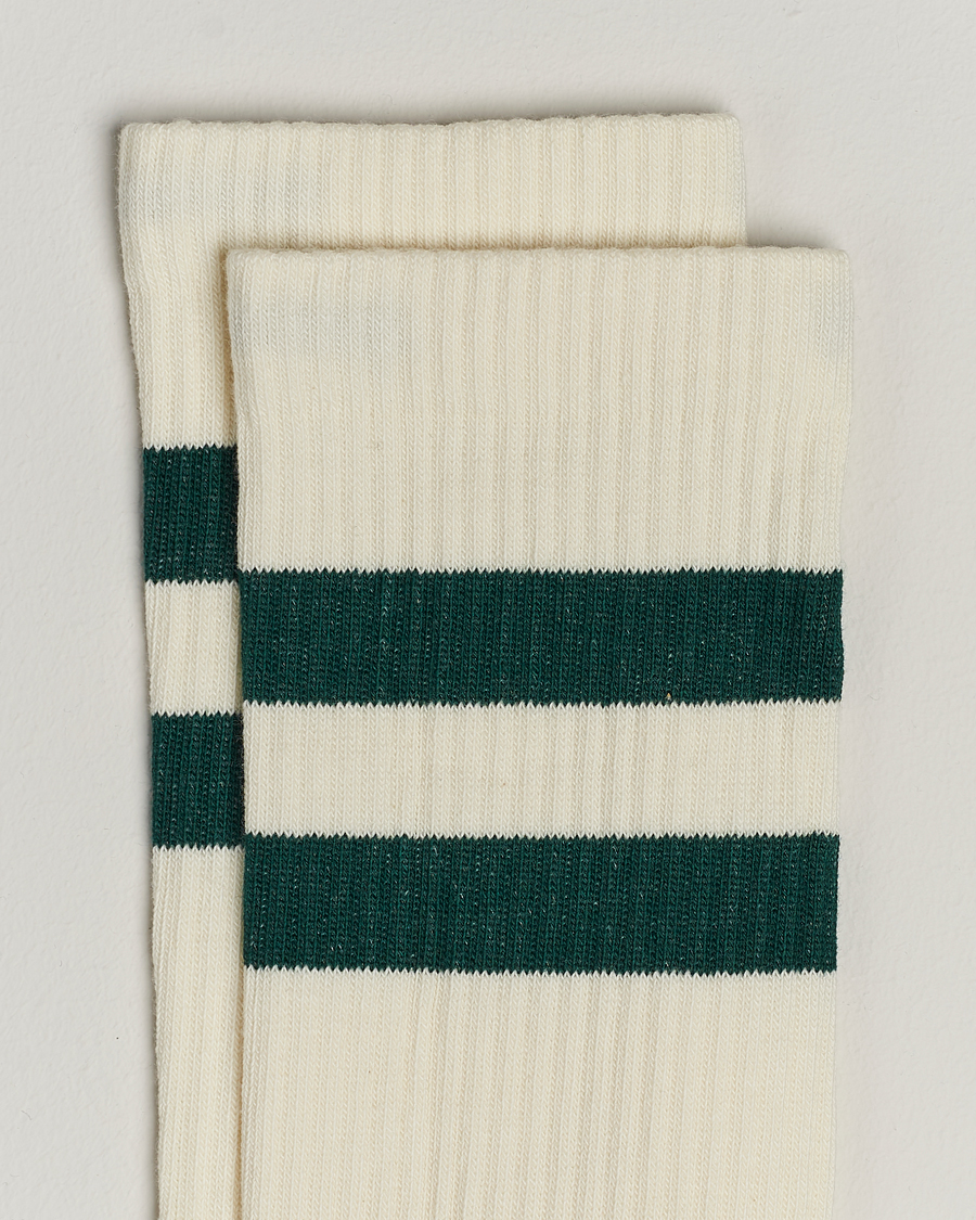 Homme | Sous-Vêtements Et Chaussettes | Sweyd | Two Stripe Cotton Socks White/Green