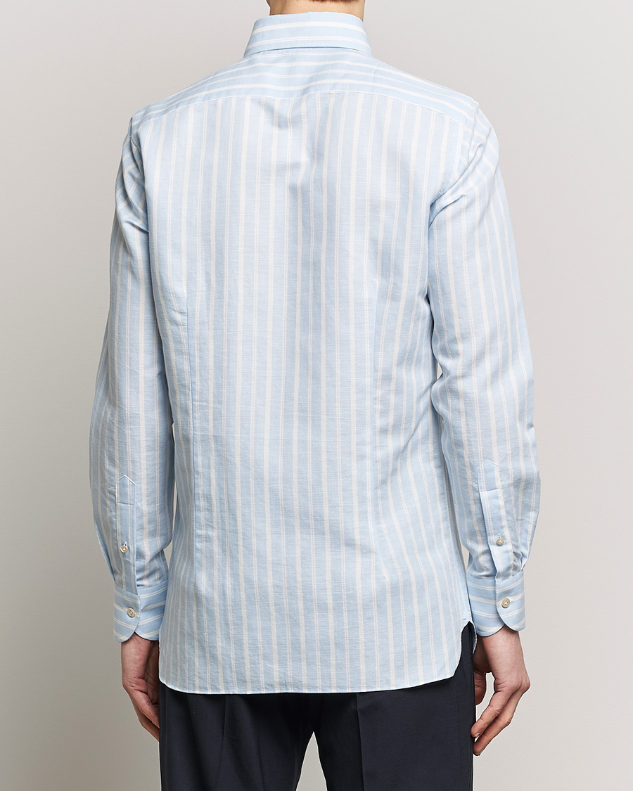 Homme | Chemises | 100Hands | Cotton Striped Shirt Light Blue