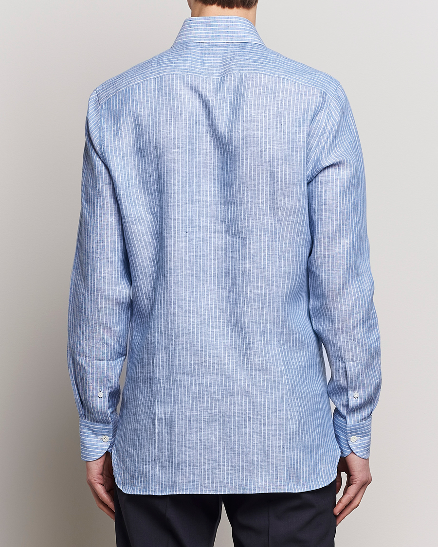Homme | Chemises | 100Hands | Striped Linen Shirt Navy
