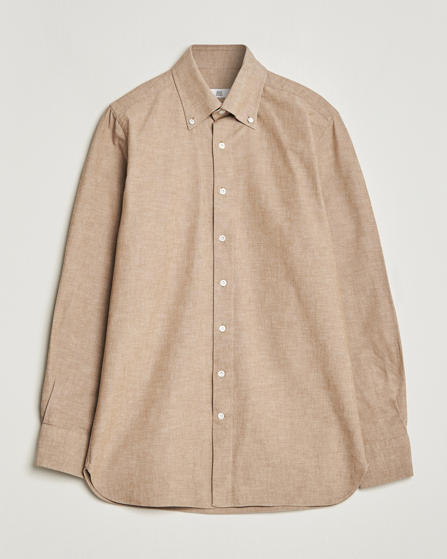 Homme | Chemises | 100Hands | Japanese Chambray Shirt Brown