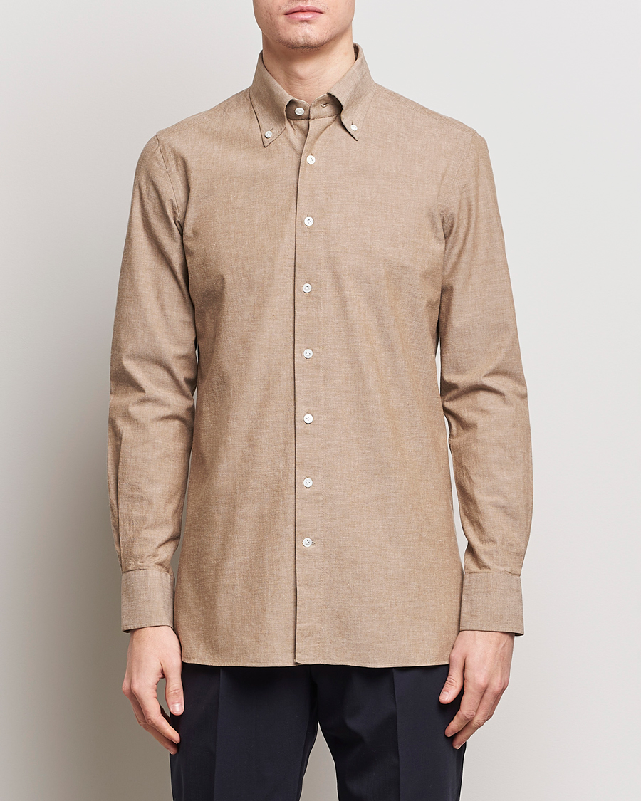 Homme |  | 100Hands | Japanese Chambray Shirt Brown