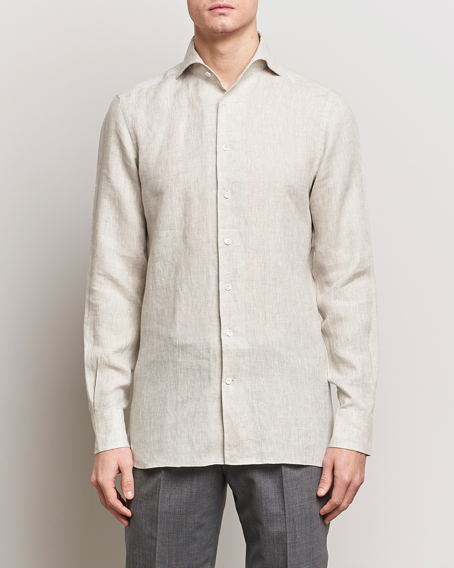 Homme | Chemises En Lin | 100Hands | Linen Shirt Oatmeal